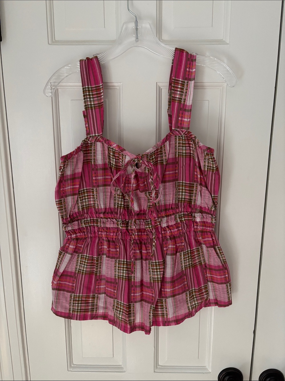 Anthropologie Pilcro Women's Pink Plaid Top